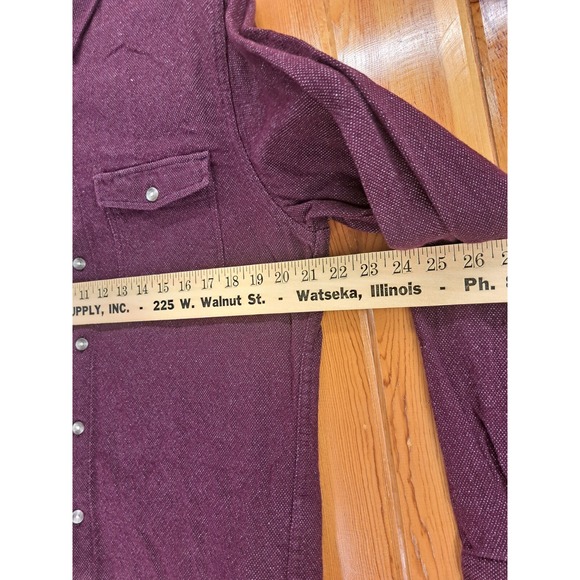 Goodfellow Shirt Mens Medium Maroon Red Textured Fabric Heavy Knit Button Up - Picture 10 of 13
